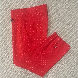 Rafaella Coral Pants with White polka Dots